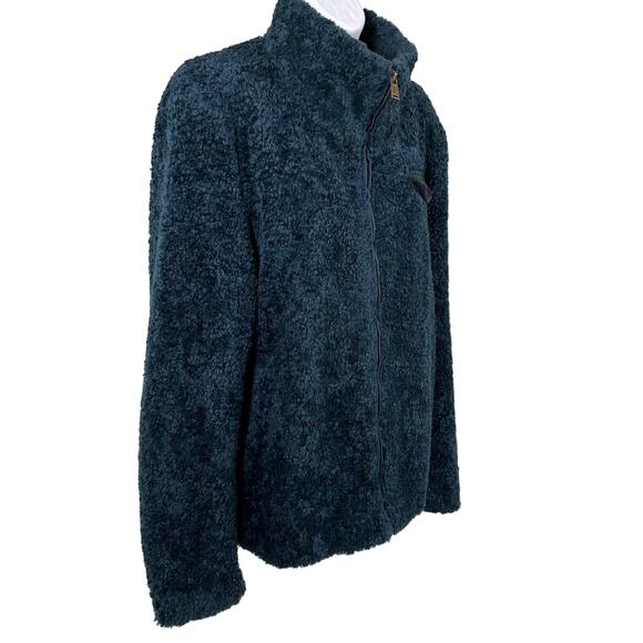 Pendleton Womens Large Navy/Green Plaid Full Zip Fuzzy Teddy Jacket Cozy Zip-Up - Picture 7 of 13